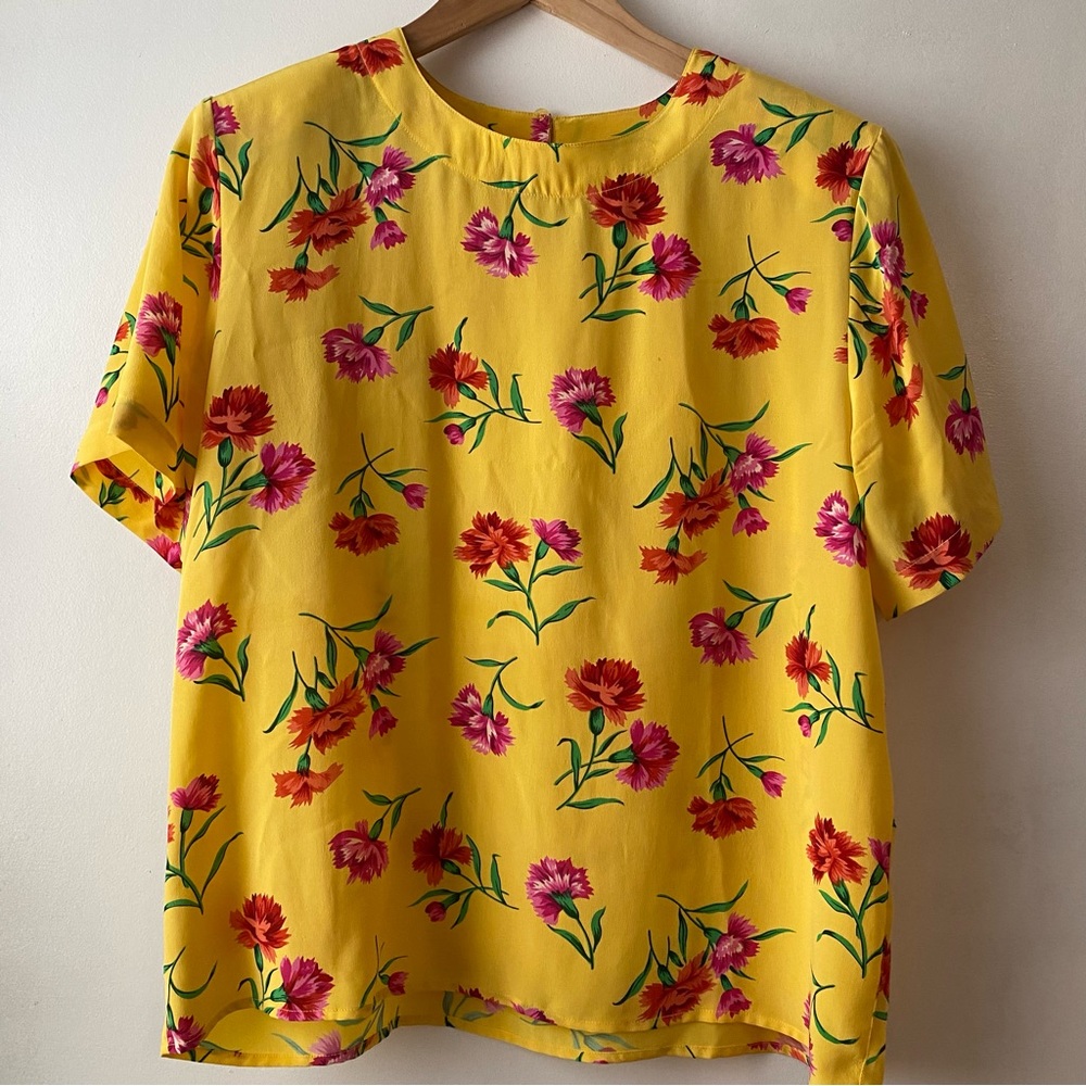 vintage silk printed blouse